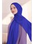 Kadın Zincir Desen Tesettür Blue Jakar Şal Saks 1