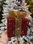 Yılbaşı Simli Kırmızı Hediye Paketi 18 cm Ağaç Noel Yeniyıl Dekor Fiyonklu 5