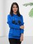 Baskılı Kapüşonlu Swaetshirt (Mavi) 2
