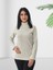 Boğazlı Düz Sweatshirt (Krem) 2