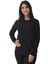 Kırçıllı Triko Düz Sweatshirt (Siyah) 1