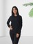 Kırçıllı Triko Düz Sweatshirt (Siyah) 2