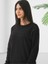 Kırçıllı Triko Düz Sweatshirt (Siyah) 4