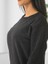 Kırçıllı Triko Düz Sweatshirt (Siyah) 5