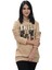Baskılı Kapüşonlu Sweatshirt (Taba) 1
