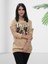 Baskılı Kapüşonlu Sweatshirt (Taba) 2