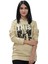 Baskılı Kapüşonlu Sweatshirt (Krem) 1