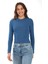 Likralı Pamuk Tişört-Slim Fit -Indigo 1