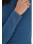 Likralı Pamuk Tişört-Slim Fit -Indigo 4