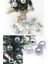 Gümüş Gri 6lı Yılbaşı Top Süs 4cm Çam Ağacı Süsleri Noel Dekorasyon Cici Top Silver Aynalı Süsleme 2