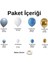 100 Adet Zincir Balon Fırtına Mavi Beyaz Derin Okyanus Krom Gold Balon Seti (Balon Bandı Hediyeli) 2
