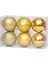 6 Adet Yılbaşı Ağaç Süsü 4 cm Gold Renk Süsleme Topu 1