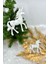 2 Adet Beyaz Pegasus At Yılbaşı Ağaç Süsü Kabartmalı Unicorn Simli 11 cm Yeni Yıl Çam Ağacı Süs 3
