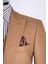 Italyan Stil Slim Fit Ceket Yelek Pantolon Takım Elbise Kahverengi T13502 5