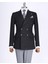 Italyan Stil Slim Fit Kruvaze Erkek Tek Ceket Siyah T13354 4