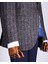 Italyan Stil Slim Fit Balıksırtı Tek Ceket Erkek Lacivert T13483 5