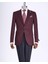 Italyan Stil Slim Fit Sivri Yaka Erkek Ceket Bordo T13238 3
