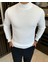 Italyan Stil Slim Fit Balıkçı Yaka Triko Erkek Kazak Ekru T13222 2
