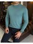 Italyan Stil Slim Fit Erkek Bisiklet Yaka Triko Kazak Saks T13137 2