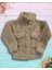 Düğmeli Dik Yaka Peluş Polar Baskılı Kız Çocuk Mont (Taba) 2