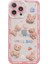 Apple iPhone 14 Pro Uyumlu Kılıf Bear And Rabbit Silikon Kılıf Pembe 2