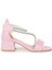 Pisar Günlük Kız Çocuk 4 cm Topuklu Sandalet Abiye Ayakkabı Pembe 3