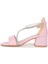Pisar Günlük Kız Çocuk 4 cm Topuklu Sandalet Abiye Ayakkabı Pembe 4