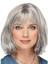 Gri Renk Kısa Saç Yaşlı Peruk Teyze Peruğu 1