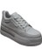 Yazkış Kadın Siyah Beyaz Cilt 5cm Kalın Taban Bağcıklı Tabanı Taşlı Sneaker Spor Ayakkabı 1