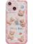 Apple iPhone 14 Uyumlu Kılıf Bear And Rabbit Silikon Kılıf Pembe 2