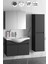 Yıldız 80+35 cm Antrasit Gri Mat Mdf Seramik Lavabolu Asma Banyo Dolabı Takımı 1