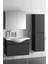 Yıldız 80+35 cm Antrasit Gri Mat Mdf Seramik Lavabolu Asma Banyo Dolabı Takımı 2