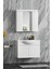 Yıldız 75 cm Beyaz Mdf Seramik Lavabolu Asma Banyo Dolabı Takımı 2
