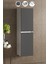 Yıldız 35*130 cm Beyaz-Antrasit Gri Mat Mdf Asma Banyo Boy Dolabı 1