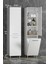 35*167 cm Beyaz Mdf Ayaklı Sepetli Banyo Boy Dolabı 3