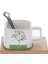 Hayat Ağacı Desenli Mıknatıslı Bambu Stantlı Gerçek Seramik Kahve Kupası Fincan Seti Kupa Mug 200 ml 1