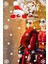 Sevimli Noel Baba ve Geyik Yılbaşı Vitrin Sticker Yapıştırma 70X70 cm 1