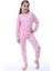 Pamuk Penye Kumaş Kalp Desenli Uzun Kollu Kız Çocuk Pijama Takımı 3,4,5,6,7,8 Yaş 1