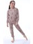 Pamuk Penye Kumaş Desenli Uzun Kollu Kız Çocuk Pijama Takımı 3,4,5,6,7,8 Yaş 1