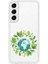Samsung Galaxy S22 Uyumlu Dünya ve Çiçek Çemberi Desenli Silikon Kılıf 1