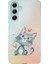 Samsung Galaxy A25 Uyumlu Kalpli Kedi Desenli Silikon Kılıf 1
