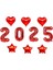Yılbaşı Kırmızı 2025 Folyo Balon Set 1