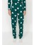 Kadın Moda Şık Bisiklet Yaka Boru Paça Uzun Kol Pamuklu Kalpli Örme Pijama Takımı 5