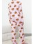 Kadın Moda Şık Bisiklet Yaka Boru Paça Uzun Kol Pamuklu Ayıcık Desenli Örme Pijama Takımı 5