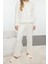 Kadın Moda Şık Bisiklet Yaka Geniş Paça Uzun Kol Varak Yıldız Baskılı Örme Pijama Takımı 1