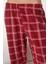 Kadın Moda Bisiklet Yaka Boru Paça Uzun Kol Ekoseli Yılbaşı Temalı Polar Kışlık Örme Pijama Takımı 3