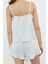 Kadın Moda Askılı Yaka Geniş Paça Askılı Kol Kiraz Nakışlı Fırfırlı Ip Viskon Dokuma Pijama Takımı 4