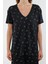 Kadın Moda Şık V Yaka Geniş Paça Kısa Kol Çiçekli Örme Pijama Takımı 2