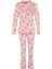 Kadın Moda Şık Gömlek Yaka Boru Paça Uzun Kol Pamuk Yılbaşı Temalı Örme Pijama Takımı 1