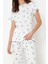 Kadın Moda Şık Bisiklet Yaka Boru Paça Kısa Kol Yıldız Desenli Örme Pijama Takımı 2
